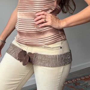 Y2K rhinestone statement belt